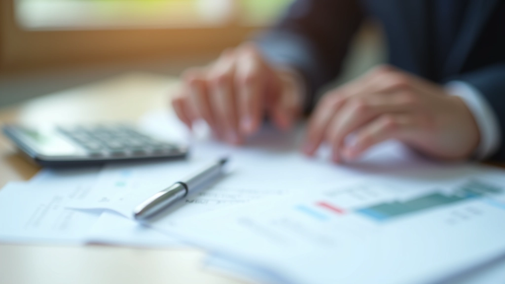 Nahaufnahme von Taschenrechner und Lohnsteuerabrechnung auf dem Schreibtisch