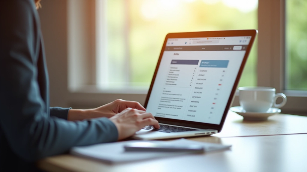 Moderne Steuersoftware auf Laptop-Bildschirm: Digitale Steuererklarung und Online-Steuererklarung